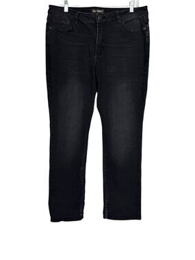 Lee Regular Fit Straight Leg Mid Rise Black Womens Jeans Size 14 Short